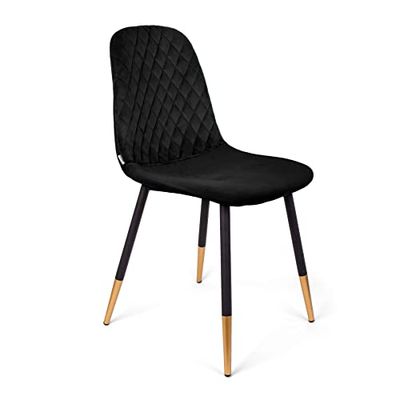 HOMLA Noir Silla, Negro, 44x52x85 cm