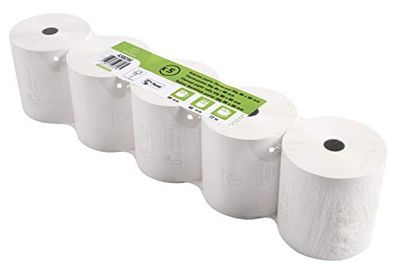Exacompta - Réf. 43828E - Carton de 20 bobines pour tickets de caisse - largeur 80 mm x diamètre 70 mm - 1 pli thermique 48g/m² sans Phénol - Métrage (+ ou - 2m) : 72 m - Blanc