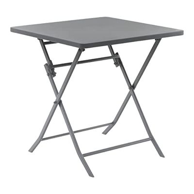 ROLAND GARROS Greensboro Mesa de 2 plazas, Acero aleado, Gris, Taille unique-70 x 70 x 71 cm