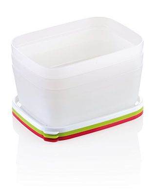 Tescoma 891864 Purity Contenitori Igienici per Freezer , Plastica, Bianco/Verde/Rosso, 1 l, 3 Pezzo