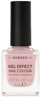 Korres Sweet Almond Nail Colour – 05 godisrosa, veganskt nagellack med geleffekt, silikon och parabenfri, 11 ml