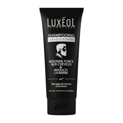 Luxéol - Shampoing Cheveux & Barbe - Redonne Force aux Cheveux & Adoucit la Barbe - Shampoing Homme 2 En 1 Sans Silicone Ni Tensio-actifs sulfatés - Fabriqué En France - 200 ml