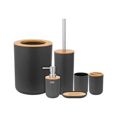 Badrumstillbehör set (6 delar) svart