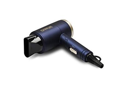 G3 Ferrari G30039 Belcabelo Asciugacapelli da Viaggio, 1200 W, 2 velocità, 3 temperare, Doppio Voltaggio 120V/230V, Blu/Oro