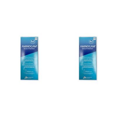 Aminogam - Collutorio Protettivo Mucosa Orale, per una guarigione veloce. Adatto anche per ridurre la sensibilità gengivale e dentale. Dispositivo Medico, 200 ml (Confezione da 2)