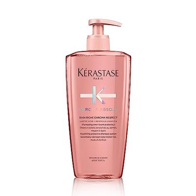Kérastase, Chroma Absolu, Shampoing Nourrissant & Protecteur, Pour Cheveux Colorés Sensibilisés ou Abîmés Moyens à Épais, Bain Riche Chroma Respect, 500 ml