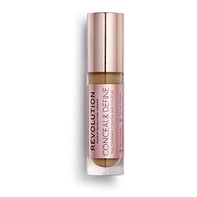 Revolution Conceal & Define Foundation, Fondotinta Liquido a Lunga Tenuta con Finitura Opaca, Vegan & Cruelty-Free, 23ml, F12.5