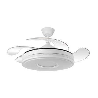 Levitantes Ventilator, wit, 59 W, 6980 lm, 4 uitklapbare vleugels, 34,5/42 x 50/107 cm, dimbaar