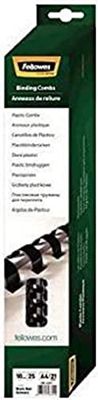 Fellowes A4 10 mm Plastic Binding Combs for Comb Binding Machine, Binds 41 to 55 Pages, Black, Pack of 25, 5331102