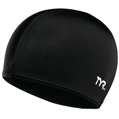 TYR 1800975 Swim Cap, Unisex-Adult, Black, One Size