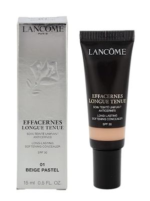 Lancôme Effacernes Longue Tenue Concealer - Long-Lasting, Natural Coverage Cream Concealer for Dark Circles and Fine Lines, 01 Beige Pastel