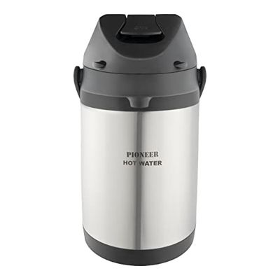 Pioneer Airpot, Pot à Levier, Distributeur D’Eau, À Double Paroi en Acier Inoxydable avec Poignée sans BPA, Flasque de Conférence, Argent, 3 Litre, SS30HC/WAT