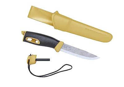 Morakniv Companion Spark - Coltello fisso unisex da adulto, manico, lama: 104 mm, colore: Giallo