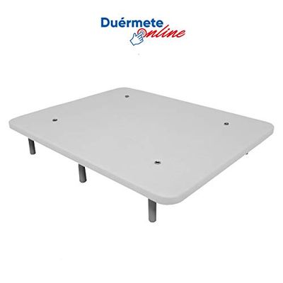 Duermete - Base imbottita 3D rinforzata, 5 barre di rinforzo e valvole di ventilazione + 6 gambe, colore: bianco, 135 x 180