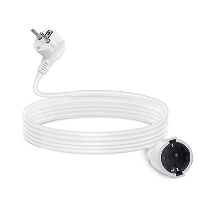 Aigostar - Verlengkabel 8 m, tot 3680 W, kinderbeveiliging, stekker 16 A/250 V, stopcontact 2P + E, kabel type H05VV-F 3G1,5 mm², wit
