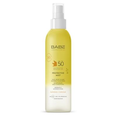 Laboratorios Babé - PROTECTIVE MIST SPF 50 - Bruma Solar Invisible | Alta Protección SPF 50 | Protección para Rostro, Cuerpo y Cabello | Acción Antioxidante e Hidratante | Rápida Absorción