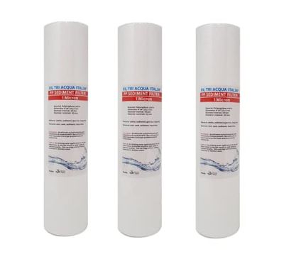 Filtri Acqua Italia Cartuccia Filtro Acqua Polipropilene A SEDIMENTI 10 Pollici Micron 1 per OSMOSI INVERSA DEPURATORE Acqua Set 3 Pezzi