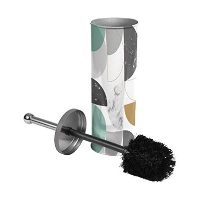 suavidad Interior, Cepillo WC diámetro 9.5 X 37 Cm Metal Impreso, Geomármol Azul