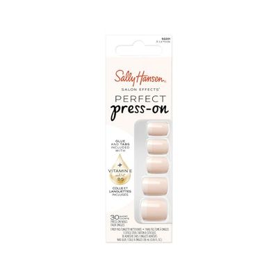 Sally Hansen Faux Ongles Salon Effects Perfect Press-On, 201 A LA MODE, N'abîment pas vos Ongles Naturels, Manucure Rapide & Facile, Résultat Professionnel, Capsules Réutilisables.