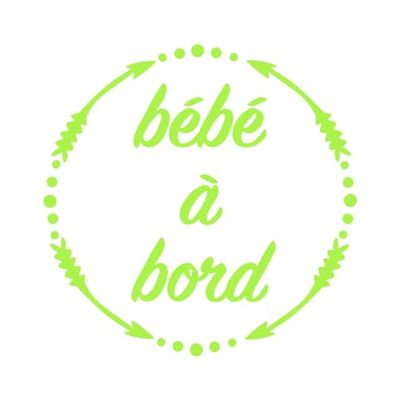 Ambiance Sticker Autocollant de Voiture Bébé à Bord Vert Pomme - H15 x L15 cm