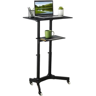 Techly ICA-TB TPM-1BK Support pour Ordinateur Portable Noir - Support pour Ordinateurs Portables (Support pour Notebook, Noir, Métal, 1030-1250 mm, 0-40°, 620 mm)