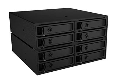 ICY BOX 8-voudig 2,5 inch backplane voor 2x 5,25 inch sleuven, SAS III 12 Gbit/s en SATA III 6 GB/s, Mini SAS HD host, ventilator