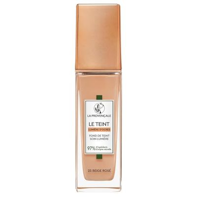 La Provençale - Le Fond de Teint Soin Lumière - 97% d'ingrédients d'origine naturelle - Couvrance Moyenne - Tous Types de Peaux - À l'Huile d'Olive Bio AOP Provence - Teinte : 25 Beige Rosé - 30 ml
