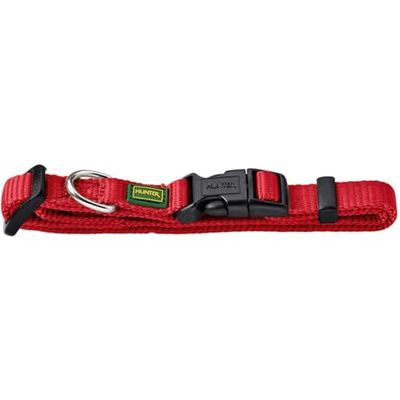 HUNTER Vario Basic - Collare per Cani, Resistente, Flessibile, Chiusura a Scatto, S/1,0, Rosso