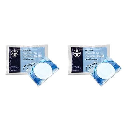 Reliance Medical - Rebreath Mounth to Mounth Shield with Filter Paper, for Personal Protection from Contact and Infections During CPR Resuscitation - (Pack of 20)