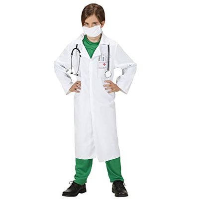 W WIDMANN MILANO Party Fashion - Disfraz de doctor para niño, bata de doctor, bata de laboratorio, disfraces