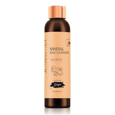 SEAMANTIKA - Mineral Cleansing Milk with Ginger Extract - Gentle Makeup Remover & Hydrating Care - Suitable for All Skin Types - Free from Parabens, Sulfates, Silicones, Mineral Oils - 150 ml