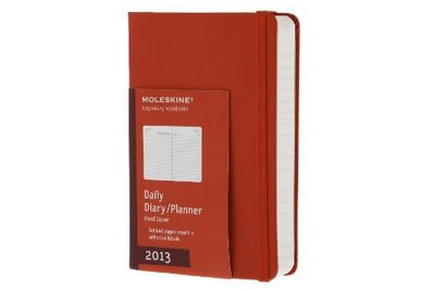 Moleskine 2013, Daily Diary, Pocket, Color Rojo - Agenda Red Pocket Daily Diary 12 Month Hard 2013