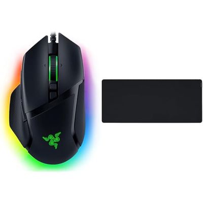 Razer Gigantus V2 XXL- Tapis de Souris Gaming Souple pour la rapidité et Le contrôle & Basilisk V3 - Souris Gaming avec Fil, capteur Optique 26K DPI, Interrupteur de Souris de Jeu Le Plus Rapide