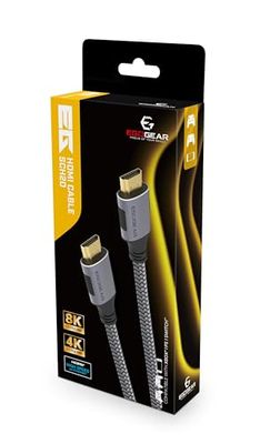 EgoGear - HDMI 2.1 8K UHD SCH20 kabel met Ethernet grijs en zwart