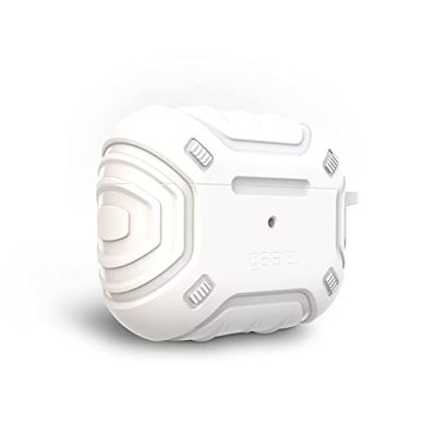 ZAGG Gear 4 Apollo Étui de Protection magnétique pour Airpods Pro, Mousqueton, Chargement sans Fil, Blanc