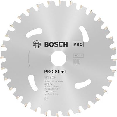 Bosch Professional 1x Lame de scie circulaire Standard for Steel (acier, 150 x 20 x 1,6 mm, 32 dents, accessoire de scie circulaire sans fil), Noir