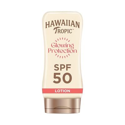 HAWAIIAN Tropic Satin Protection Ultra Radiance - Loción Solar de Protección Alta, Índice Spf 50+, Protege y Suaviza la Piel, Fragancia Frutas Tropicales, Crema, 180 Mililitros