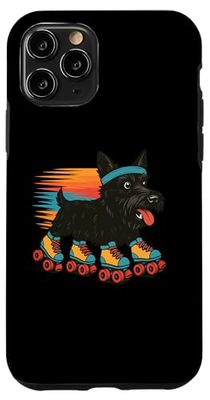Scottish Terrier Roller Skating Retro Vintage Dog Lover Case for iPhone 11 Pro