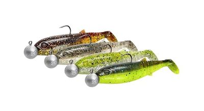 Savage Gear Cannibal Shad Mix - Schoepstaart Shad Kunstaas voor Baars, Snoek, Snoekbaars, Forel, Meerval - UV Actief, Strike-Triggering Geur, Zoetwater & Zoutwater Hengelset Donker Water Mix 6,8 cm