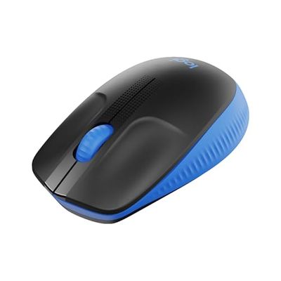Logitech Wireless Mouse M190, Full Size Ambidextrous Curve Design, 18-Month Battery with Power Saving Mode, USB Receiver, Precise Cursor Control + Scrolling, Wide Scroll Wheel, Scooped Buttons - Blue
