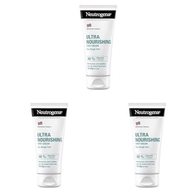 Neutrogena Norwegian Formula Nourishing Foot Cream Dry/Damaged Feet, 100 ml (Pack of 3)