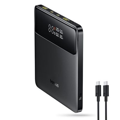 Baseus Laptop Power Bank 20000 mAh 100W Fast Charging, Slim Battery Pack Portable Charger, Blade H1 for Laptops, iPad, iPhone 16 Pro, Switch, Steam Deck, Samsung Galaxy S23, AirPods, 2024 Version