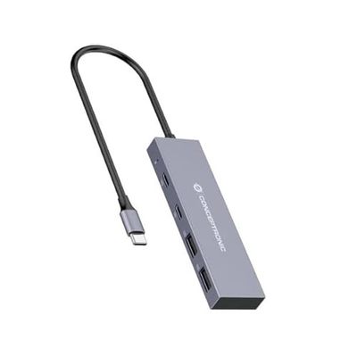Hub - hub usb 3.2 con 2 puertos usb-c y 2 puertos usb-a, carcasa de aluminio, diseño compacto y alta velocidad de transferencia.