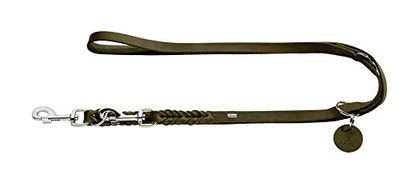 HUNTER Training leash Solid Education, 18/250 67319 Soft genuine cow leather, olive