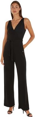 Tommy Hilfiger Tuta Jumpsuit Donna Wrap Detail senza Maniche, Nero (Black), XXL