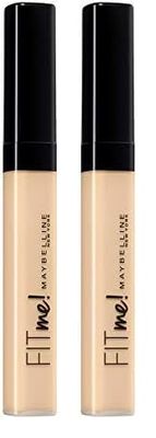 Maybelline Fit Me! Full Coverage Concealer, Matte & Poreless Ultra Blendable, Shade: Fair 15, 6.8 ml (Pack of 2)