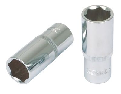 KS Tools 918.1432-E 1/4" CHROMEplus Llave de vaso Flank-Drive 12mm, colgador