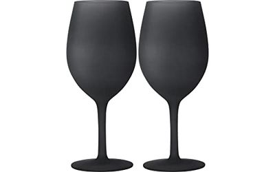 BRUNNER 0830184N.C1M Set Calici Infrangibili 2Pz, Wineglass Blacksatin, 60 Cl, Nero