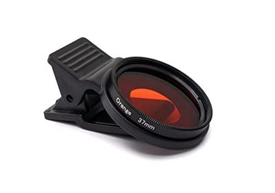 SYSTEM-S Filtro de Color Naranja 37 mm Lente Color con Clip para Smartphones en Negro