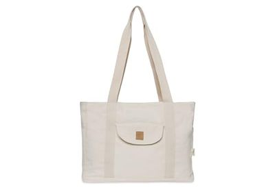 Jollein Luiertas shopper - keperstof, natuurlijk - katoen - kinderwagentas - babytas multifunctioneel - lichtbeige